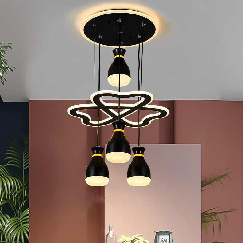 Lámpara de Araña LED de Hierro Acrílico Botella Minimalista Moderna para Dormitorio 