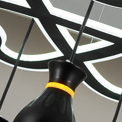 Lámpara de Araña LED de Hierro Acrílico Botella Minimalista Moderna para Dormitorio 