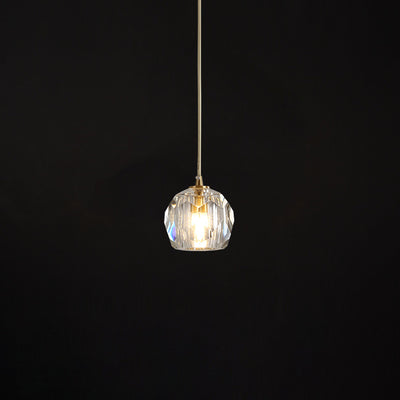 Modern Luxury Round Sphere Iron Crystal 1/3/4/5 Light Chandelier For Bedroom