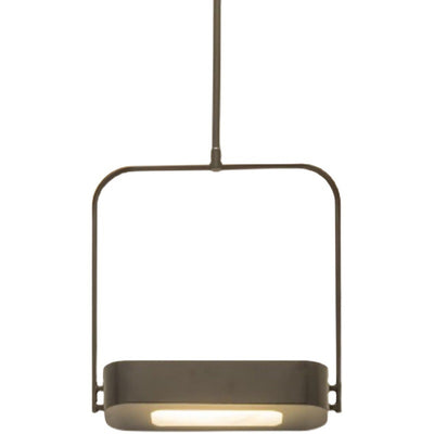 Lámpara colgante LED de vidrio metálico rectangular minimalista moderna para dormitorio 
