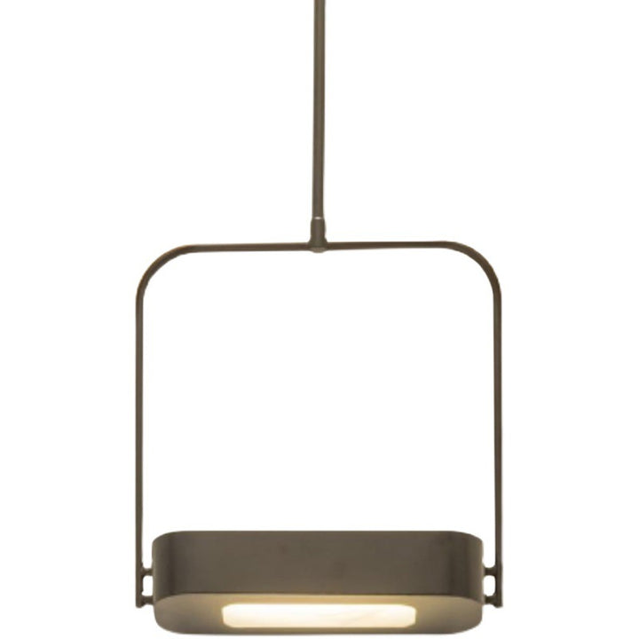 Lámpara colgante LED de vidrio metálico rectangular minimalista moderna para dormitorio 