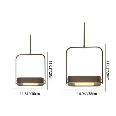 Lámpara colgante LED de vidrio metálico rectangular minimalista moderna para dormitorio 