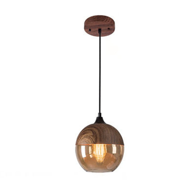 Lanterne Minimaliste Moderne Cylindre Fer Verre Suspension 1 Lumière Pour Salon 