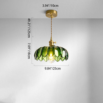 Zeitgenössische skandinavische runde Scheibe Messing Glas 1-Licht Pendelleuchte für Schlafzimmer 