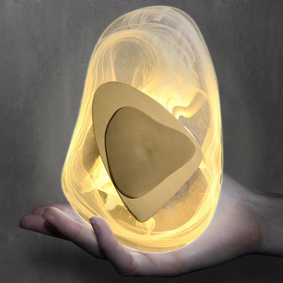 Zeitgenössische kreative ovale Edelstahl-Glas-LED-Wandleuchte für Wohnzimmer 