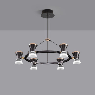 Lustre LED en aluminium acrylique rond minimaliste moderne pour salon 