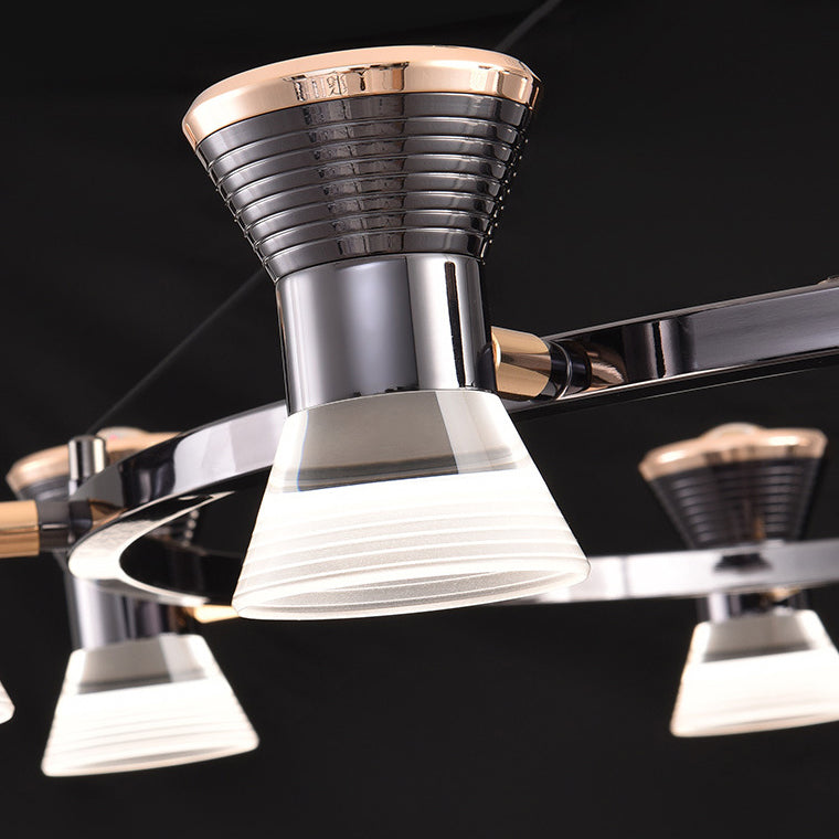 Lustre LED en aluminium acrylique rond minimaliste moderne pour salon 