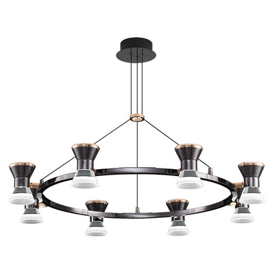 Lustre LED en aluminium acrylique rond minimaliste moderne pour salon 