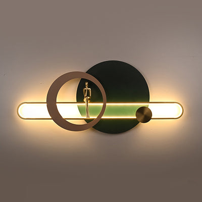 Zeitgenössische kreative runde Eisen Silikon Streifen Acryl LED Wandleuchte Lampe für Wohnzimmer 