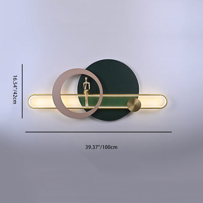 Zeitgenössische kreative runde Eisen Silikon Streifen Acryl LED Wandleuchte Lampe für Wohnzimmer 