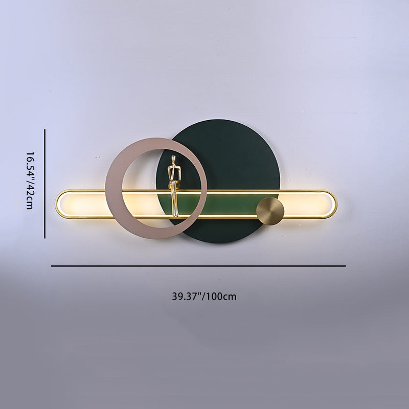 Zeitgenössische kreative runde Eisen Silikon Streifen Acryl LED Wandleuchte Lampe für Wohnzimmer 
