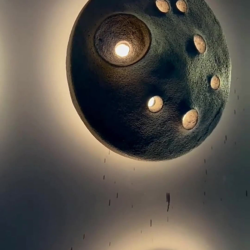 Applique murale LED en béton ronde créative contemporaine pour terrasse extérieure 