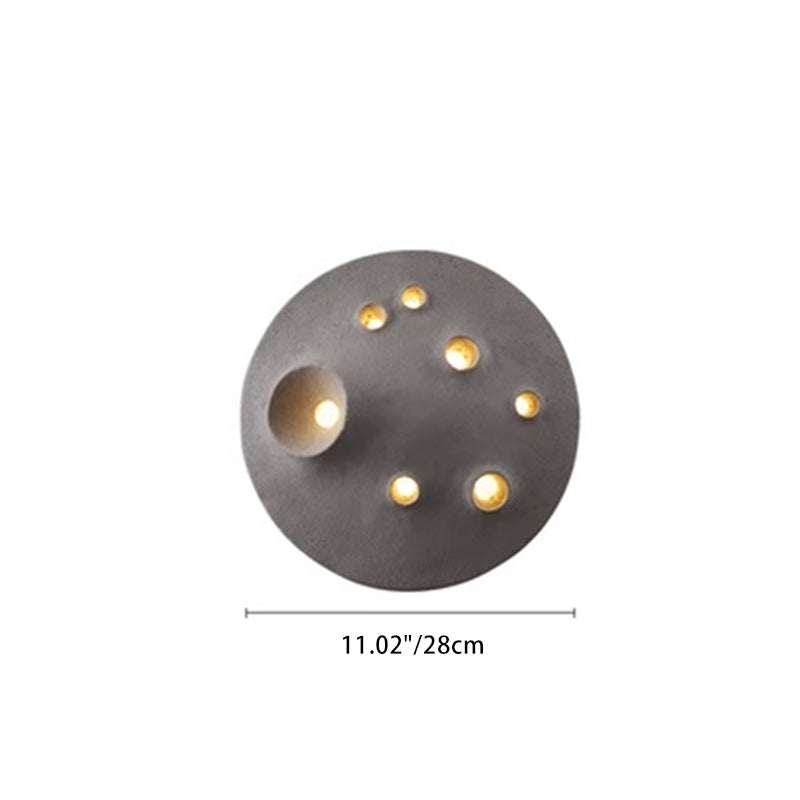 Applique murale LED en béton ronde créative contemporaine pour terrasse extérieure 