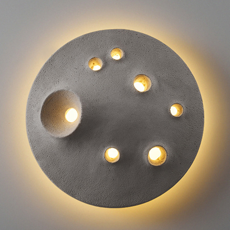 Applique murale LED en béton ronde créative contemporaine pour terrasse extérieure 