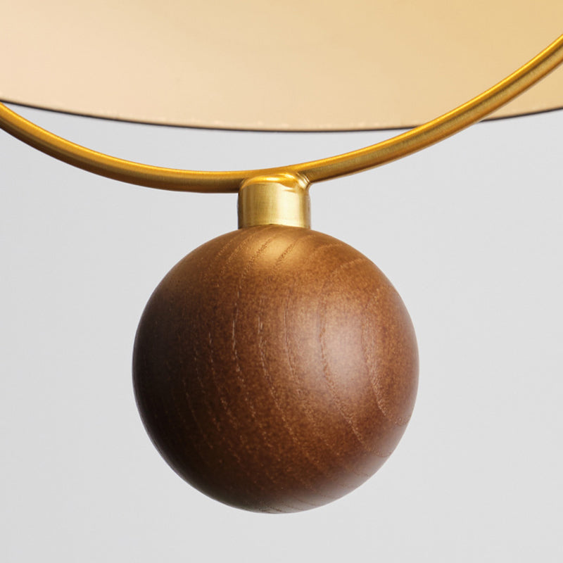 Traditional Vintage Hemisphere Metal Glass Solid Wood 1-Light Pendant Light For Bedroom