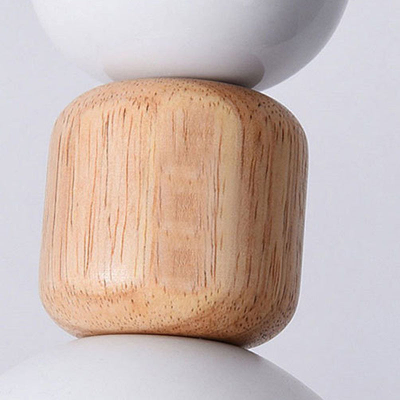 Lustre Moderne Minimaliste Demi-Ovale en Fer et Bois à 3 Lumières pour Salle à Manger 