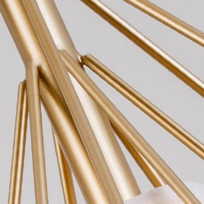 Zeitgenössische kreative Pyramide Kegel Eisen Stoff 3-Licht Kronleuchter Insel Licht für Esszimmer 