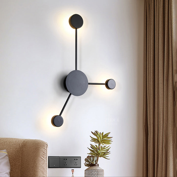 Lámpara de pared LED de acrílico de hierro redonda minimalista moderna North Star para dormitorio 