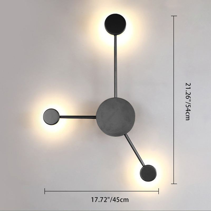 Lámpara de pared LED de acrílico de hierro redonda minimalista moderna North Star para dormitorio 