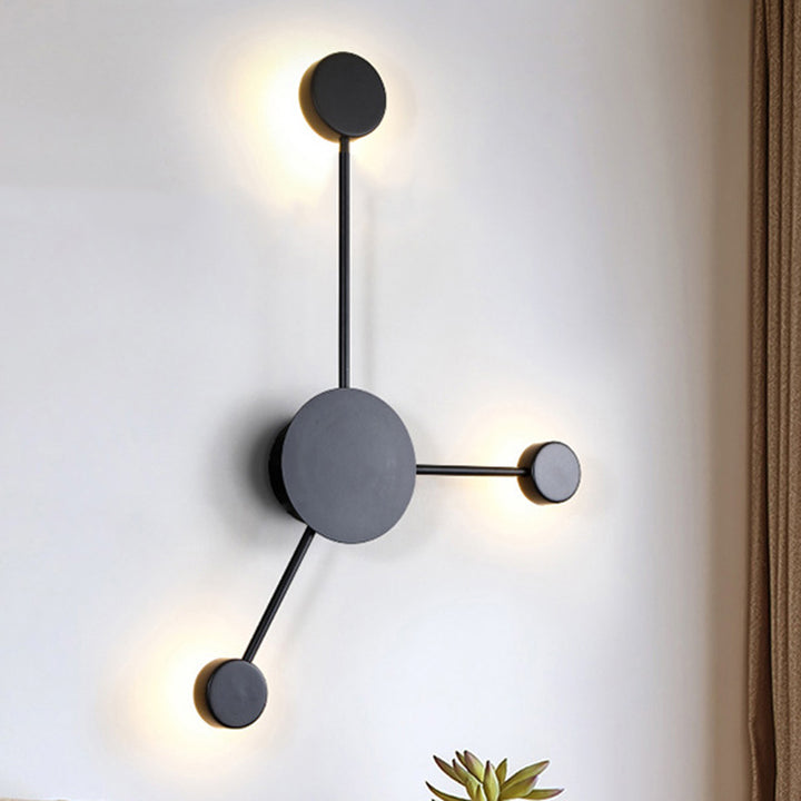 Lámpara de pared LED de acrílico de hierro redonda minimalista moderna North Star para dormitorio 