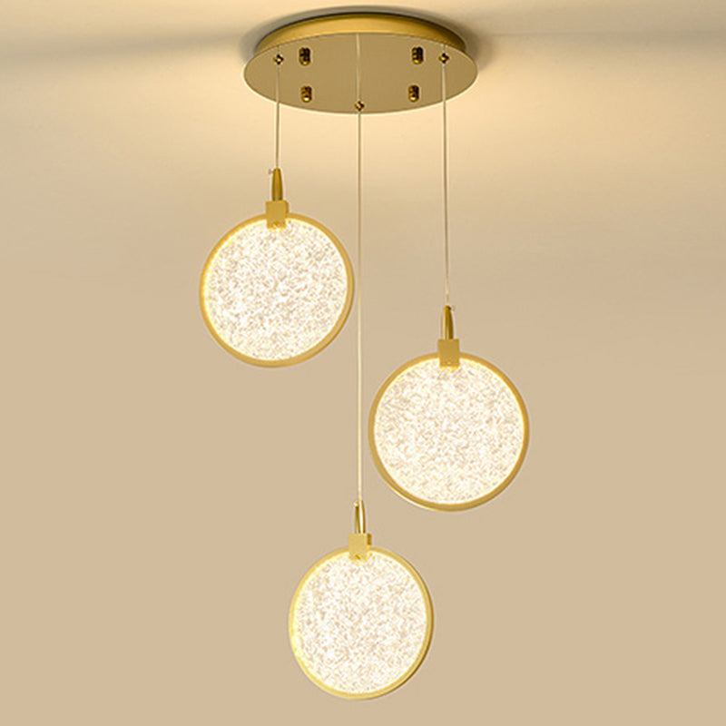 Modern Luxury Round Stainless Steel Aluminum Plastic LED Chandelier For Living Room