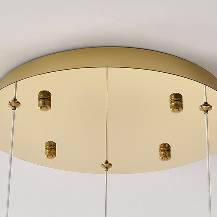 Modern Luxury Round Stainless Steel Aluminum Plastic LED Chandelier For Living Room