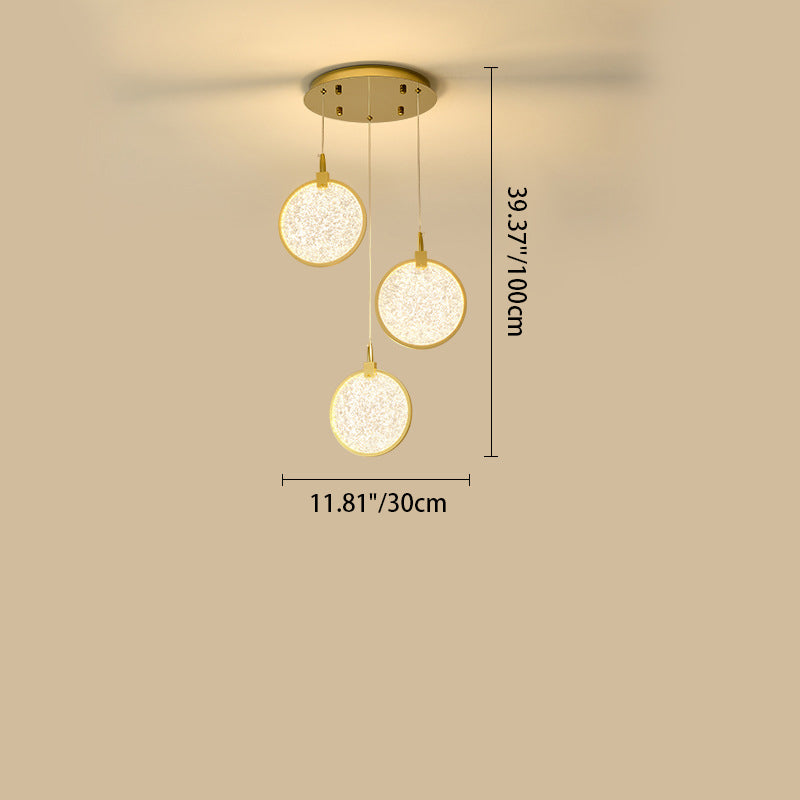 Modern Luxury Round Stainless Steel Aluminum Plastic LED Chandelier For Living Room