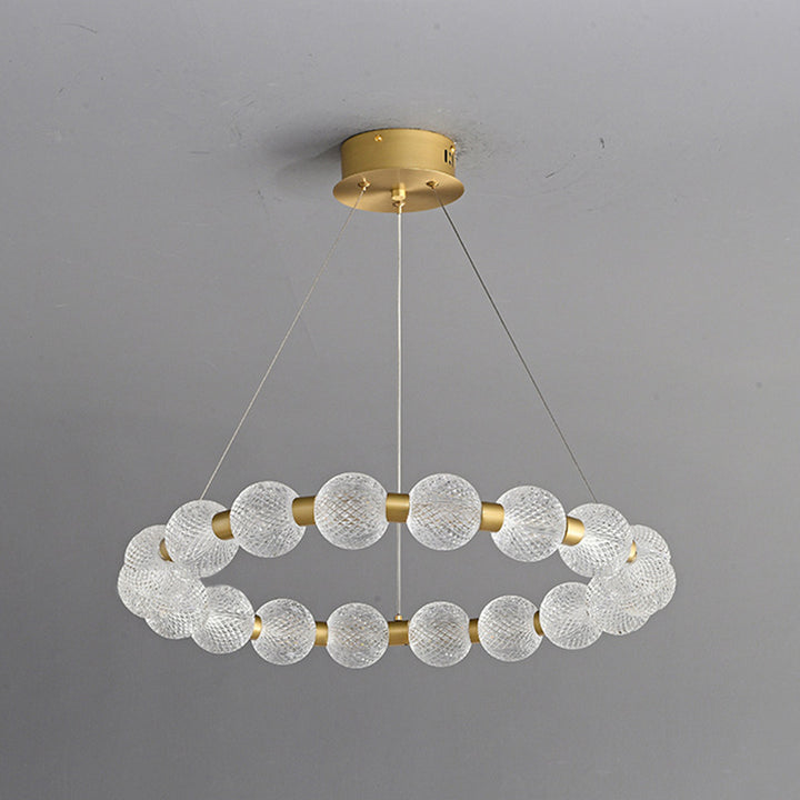 Moderne Luxus Ring Kugel Aluminium Acryl LED Kronleuchter Für Wohnzimmer 
