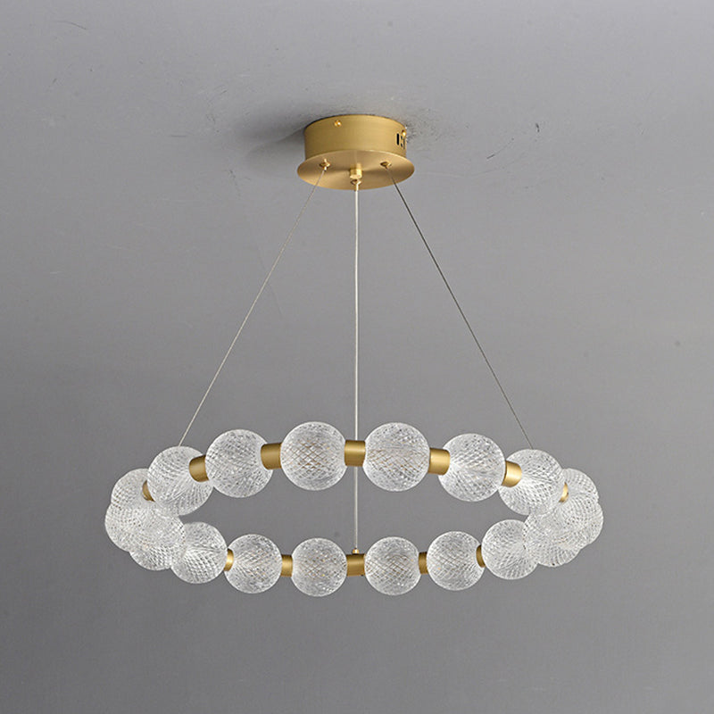 Moderne Luxus Ring Kugel Aluminium Acryl LED Kronleuchter Für Wohnzimmer 