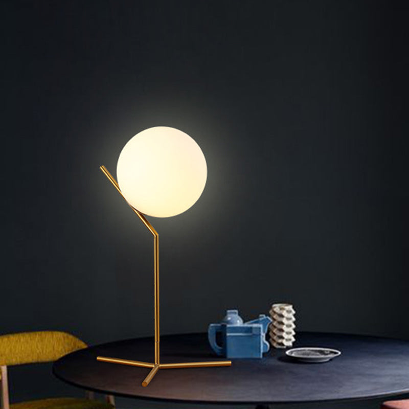 Modern Minimalist Sphere Iron Glass 1-Light Table Lamp For Bedroom