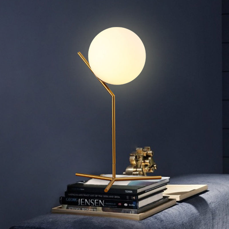 Modern Minimalist Sphere Iron Glass 1-Light Table Lamp For Bedroom