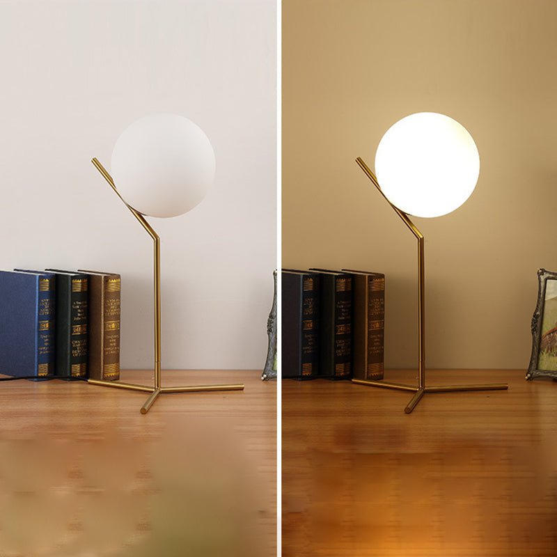 Modern Minimalist Sphere Iron Glass 1-Light Table Lamp For Bedroom