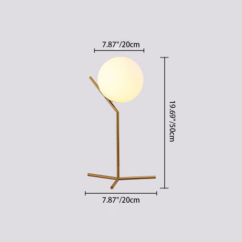 Modern Minimalist Sphere Iron Glass 1-Light Table Lamp For Bedroom