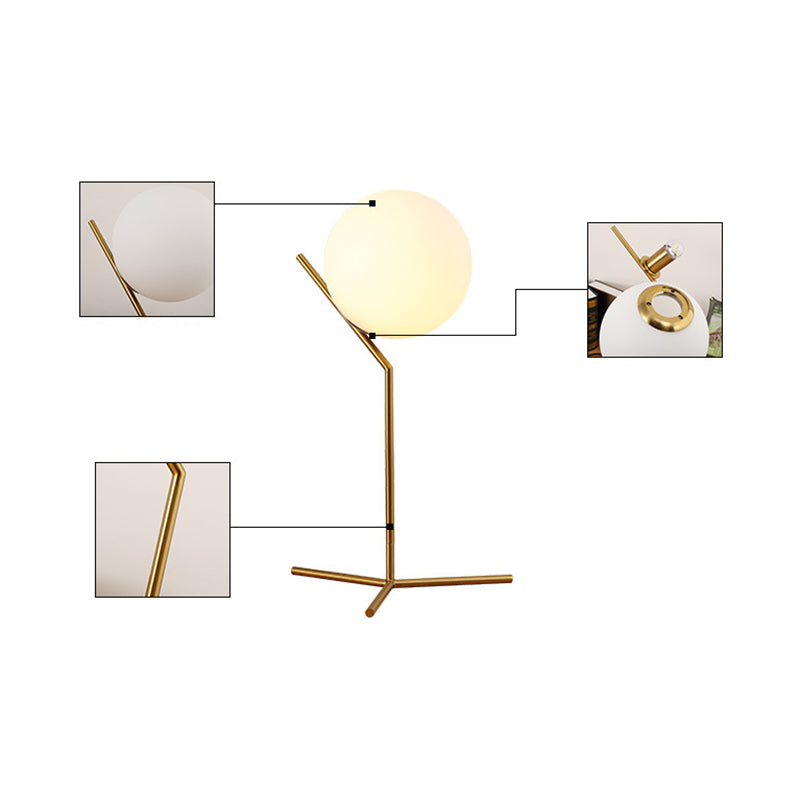 Modern Minimalist Sphere Iron Glass 1-Light Table Lamp For Bedroom