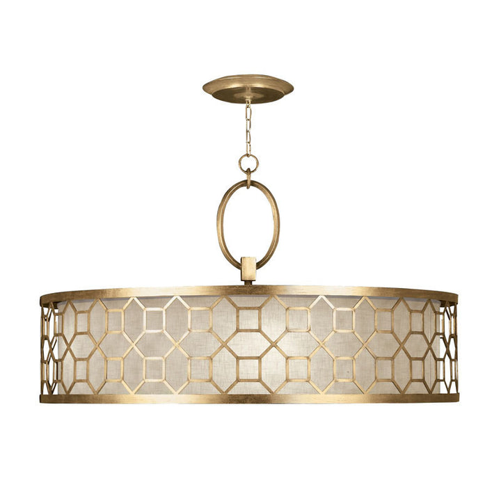 Lustre à cylindre en fer chinois traditionnel 3/4 lumières pour salon 