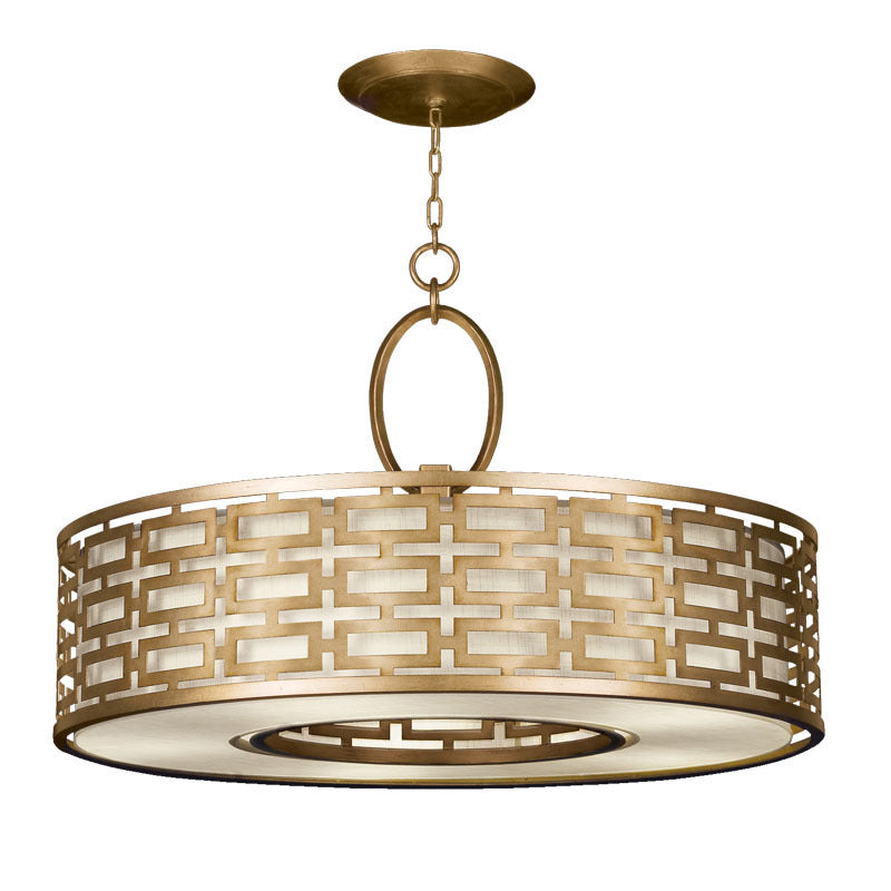 Lustre à cylindre en fer chinois traditionnel 3/4 lumières pour salon 