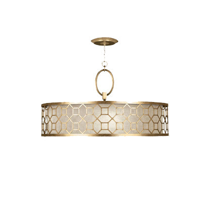 Lustre à cylindre en fer chinois traditionnel 3/4 lumières pour salon 