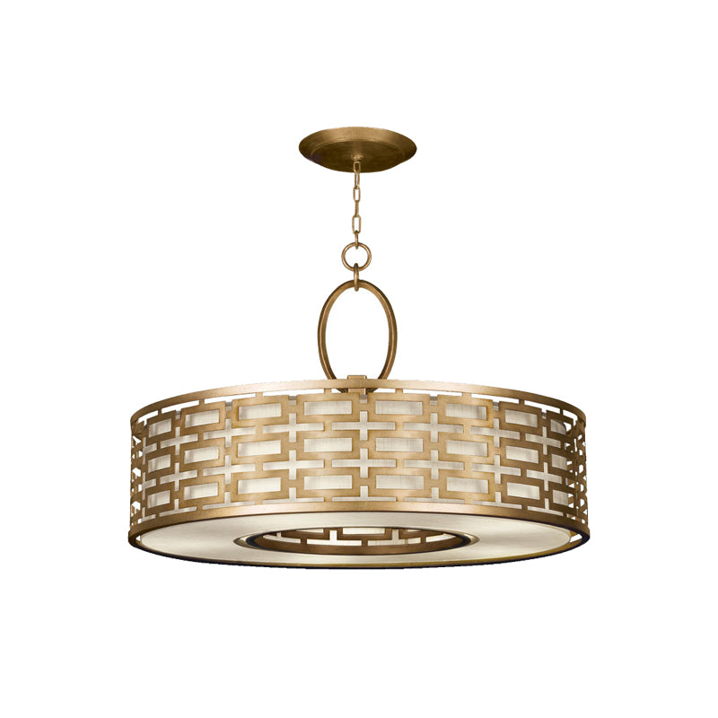 Lustre à cylindre en fer chinois traditionnel 3/4 lumières pour salon 