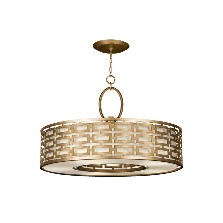 Lustre à cylindre en fer chinois traditionnel 3/4 lumières pour salon 