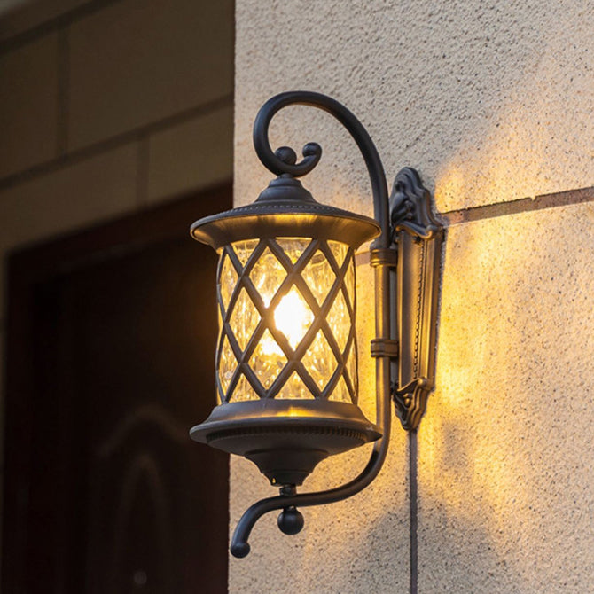 Cilindro nórdico contemporáneo de aluminio acrílico 1 luz aplique de pared para patio exterior 