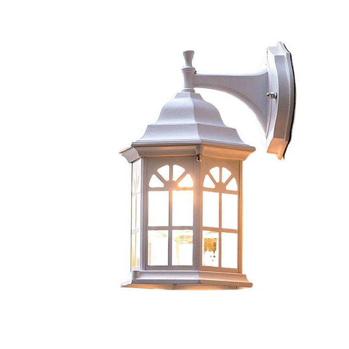Lampe murale à une lumière en cylindre en verre et aluminium rustique traditionnel étanche pour patio extérieur 