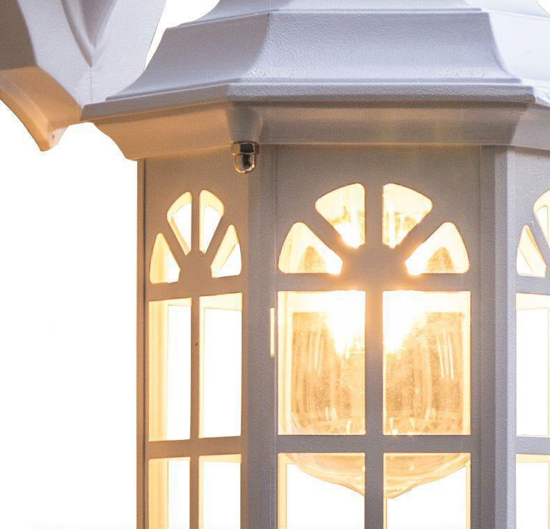 Lampe murale à une lumière en cylindre en verre et aluminium rustique traditionnel étanche pour patio extérieur 