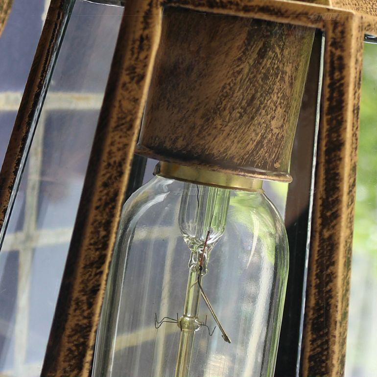 Lampe murale à une lumière en cylindre en verre et aluminium rustique traditionnel étanche pour patio extérieur 