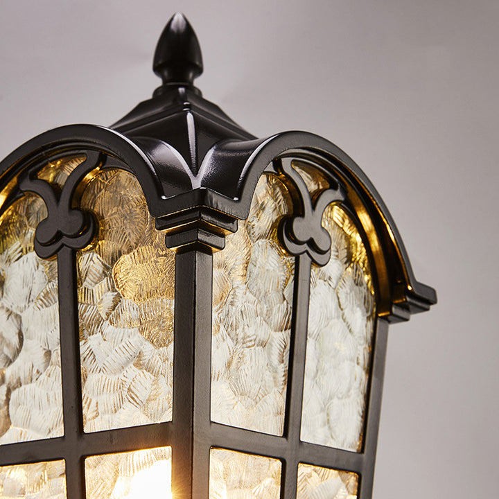 Traditionelle Vintage rechteckige 1-flammige Wandleuchte aus Aluminiumglas für den Eingangsbereich 