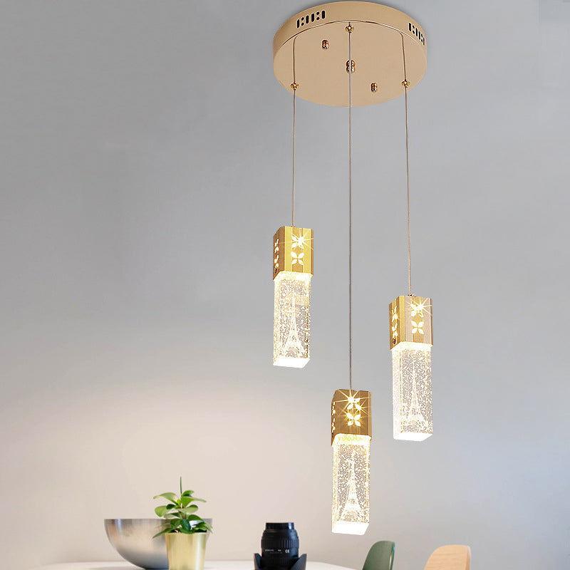 Zeitgenössischer kreativer langer Streifen-Aluminium-Edelstahl-Crysta-LED-Kronleuchter für Wohnzimmer 