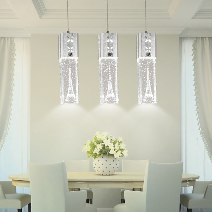 Zeitgenössischer kreativer langer Streifen-Aluminium-Edelstahl-Crysta-LED-Kronleuchter für Wohnzimmer 