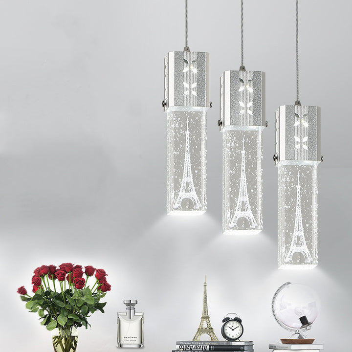 Zeitgenössischer kreativer langer Streifen-Aluminium-Edelstahl-Crysta-LED-Kronleuchter für Wohnzimmer 