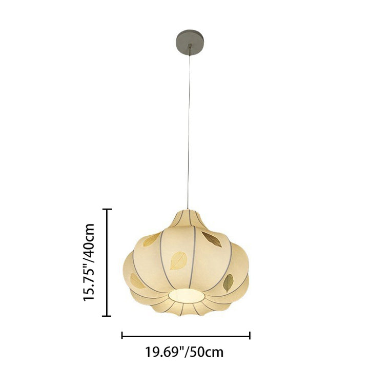 Suspension Luminaire à 1 Lumière en Tissu de Fer en Dôme Japonais Traditionnel pour Salon 