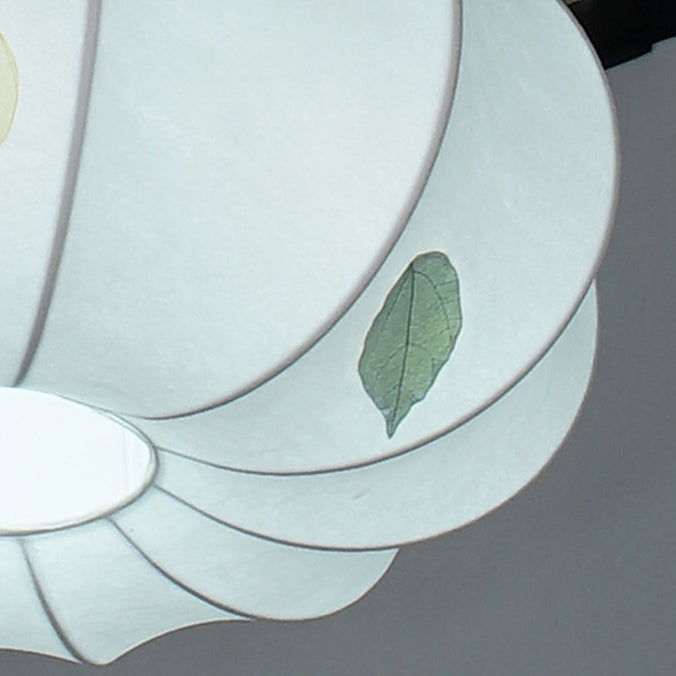 Suspension Luminaire à 1 Lumière en Tissu de Fer en Dôme Japonais Traditionnel pour Salon 