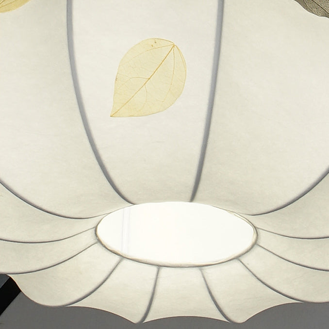 Suspension Luminaire à 1 Lumière en Tissu de Fer en Dôme Japonais Traditionnel pour Salon 